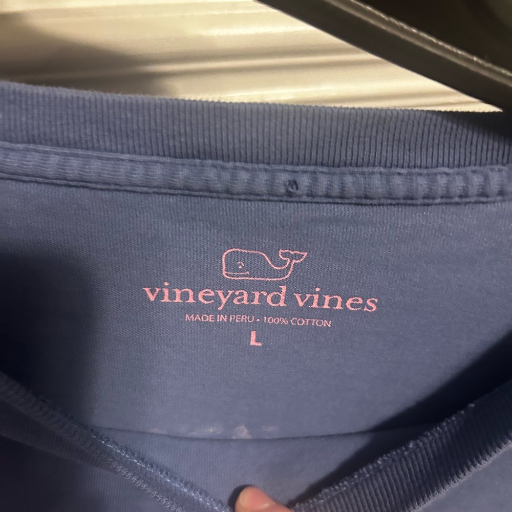 Vineyard Vines Blue Long Sleeve Tee with Pink Accents - Picture 3 of 3